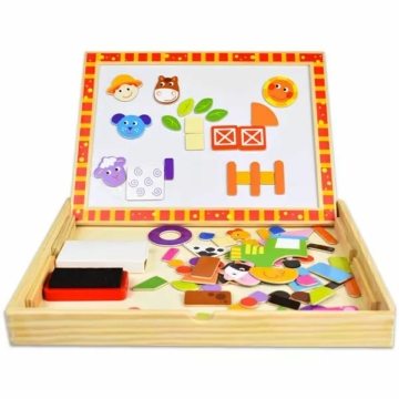 Tooky Toy: 2 az 1-ben mágneses puzzle és tábla - Farm
