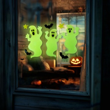 Halloween-i foszforeszkáló ablakdekor - szellem