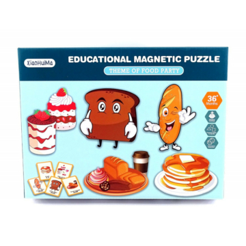 Puzzle csomag dobozban, sütis - mágneses