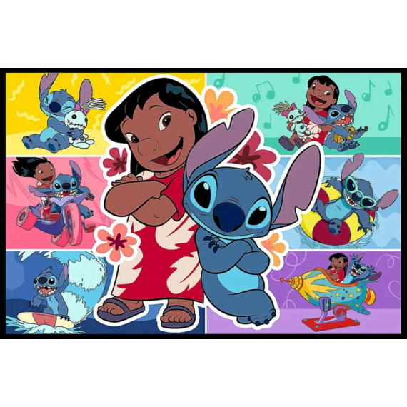 Trefl 2 x 200 darabos Disney, Stitch Boldog Élete csomag