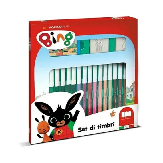 Bing nyuszi, nyomda játékszett filccel, 18 darabos