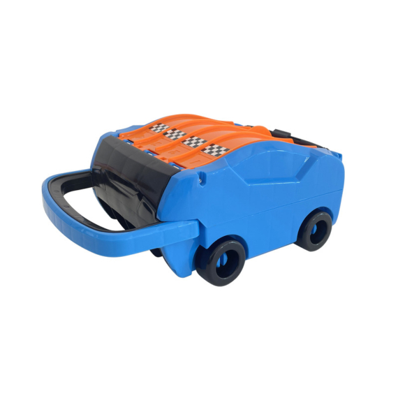 Összehajtható autópálya tárolórekesszel és 2 autóval