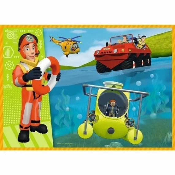 Trefl: Sam, a bátor tűzoltó 4 az 1-ben puzzle - 35, 48, 54, 70 darabos