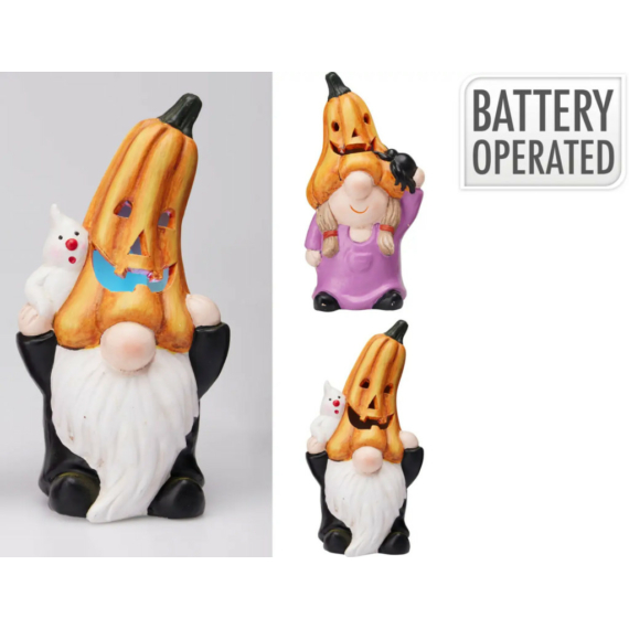 Halloween gnom figura 19,5 cm ledes 2 féle
