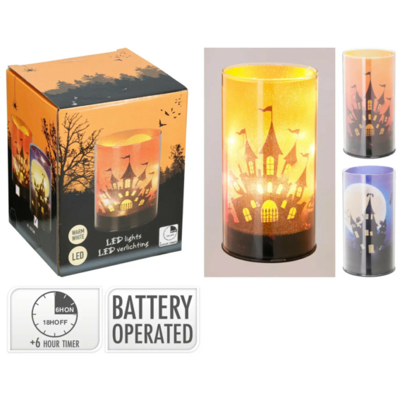 Halloween lámpa LED.es, 15 cm többféle