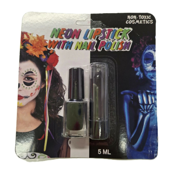 Halloween fluoreszkáló rúzs+körömlakk 