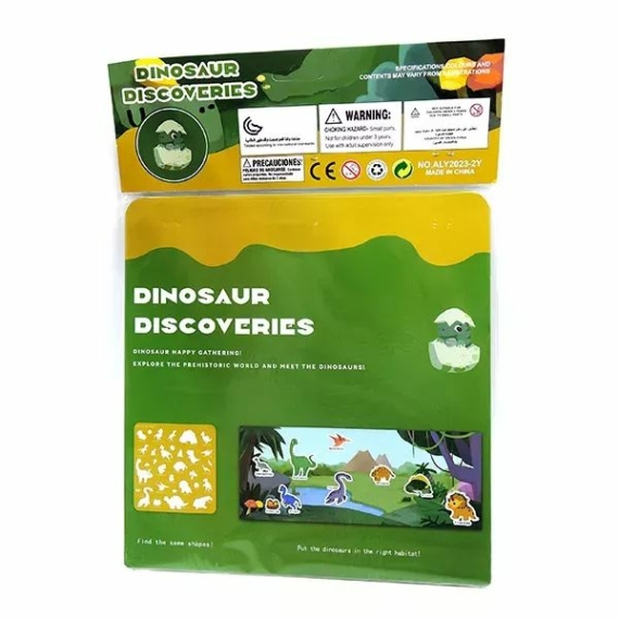 Oktatókönyv zselés matricákkal – Dinoszauruszok