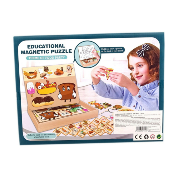 Puzzle csomag dobozban, sütis - mágneses
