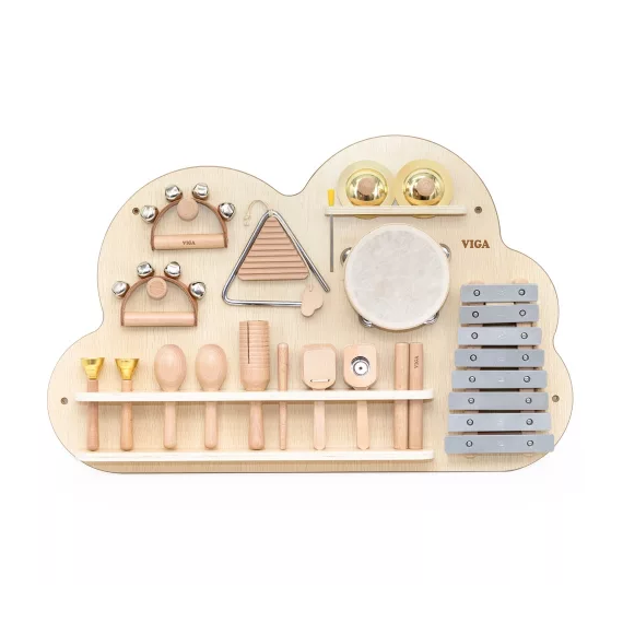 Falra Szerelhető Játékpanel - Ütős Hangszerek (Viga Toys)
