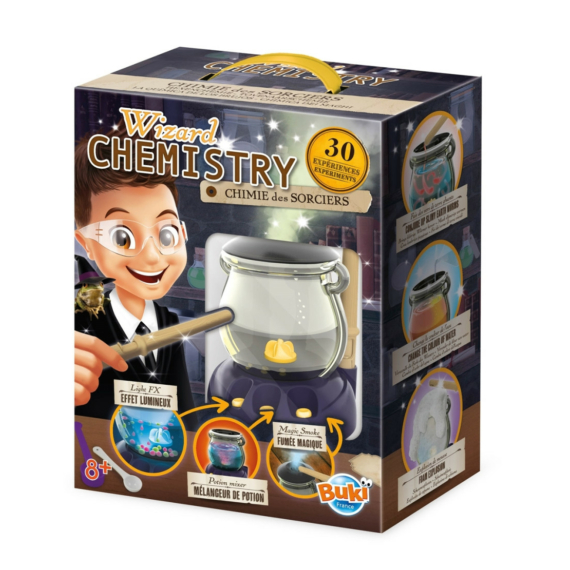 Mágikus varázsló üst 30 kémiai kísérlettel - Gyermek kísérleti készlet BUKI France