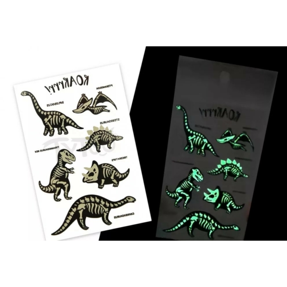 Világító Dinoszauruszok Matrica Tetoválás